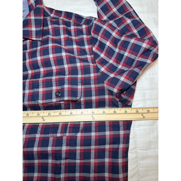 Alesbury 100% Cotton Navy Plaid Button Up Shirt Regular Pockets Men's‎ MED NWOT - Picture 8 of 10